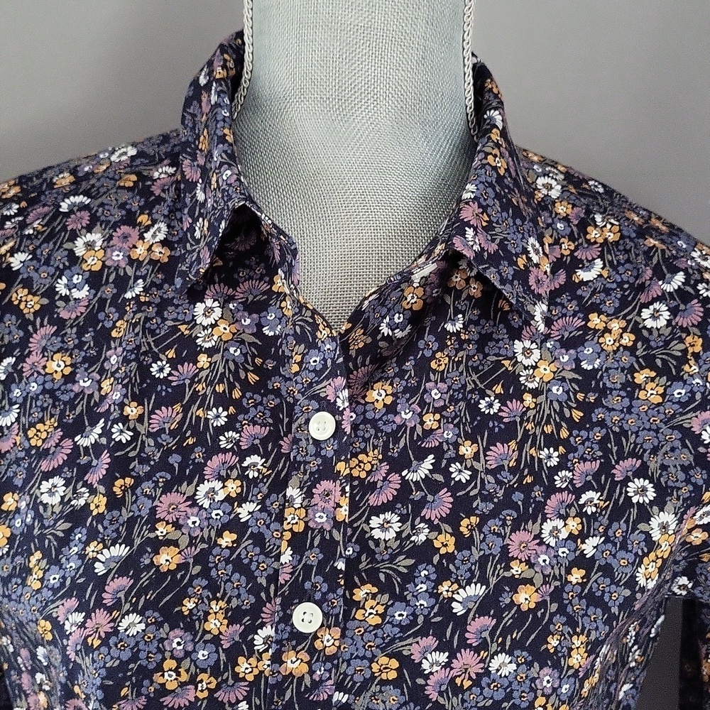 L.L. Bean Floral 3/4 sleeve shirt